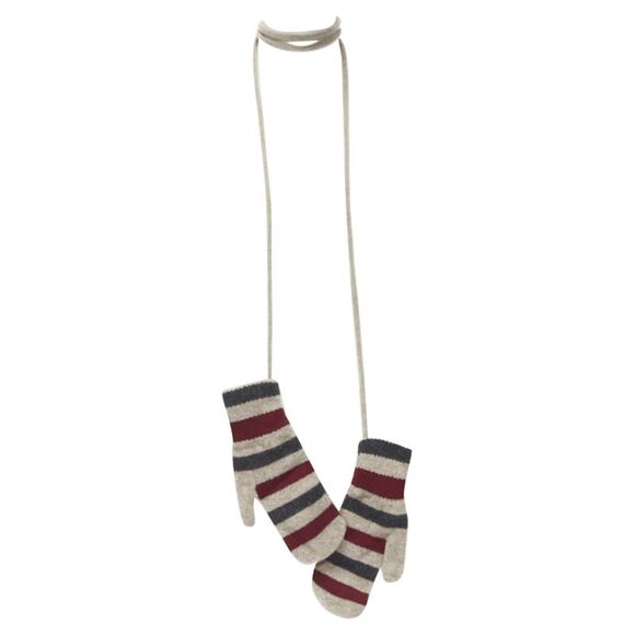 Burberry striped mitten glove on string